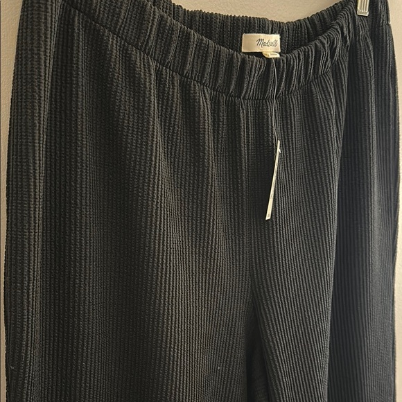 Madewell Ribbed Pull-On Pants in True Black, Sz M - Picture 3 of 3
